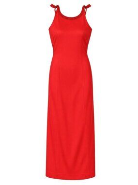 Reggio Womens Red Sleeveless Maxi Dress Embellished Neckline 12